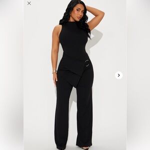 Valeria Fashion Nova Black Wide Leg Jumpsuit
